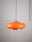 Space Age Orange Brass and Acrylic Glass Pendant Lamp, 1970s, Image 3