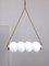 Lámpara colgante minimalista Mid-Century de latón y opalino, Imagen 1