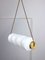 Lámpara colgante minimalista Mid-Century de latón y opalino, Imagen 6