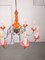 Vintage Orange Murano Glass 8-Arm Chandelier 14