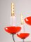 Lámpara de araña vintage de cristal de Murano naranja con ocho brazos, Imagen 5