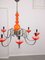 Vintage Orange Murano Glass 8-Arm Chandelier 15