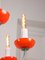 Lámpara de araña vintage de cristal de Murano naranja con ocho brazos, Imagen 11