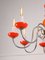 Vintage Orange Murano Glass 8-Arm Chandelier 4