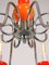 Lámpara de araña vintage de cristal de Murano naranja con ocho brazos, Imagen 9