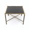Vintage Square Brass and Black Opaline Glass Coffee Table attirbuted to Jacques Adnet, 1950s 4