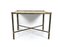 Vintage Square Brass and Black Opaline Glass Coffee Table attirbuted to Jacques Adnet, 1950s 5