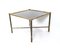 Vintage Square Brass and Black Opaline Glass Coffee Table attirbuted to Jacques Adnet, 1950s 3