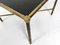 Vintage Square Brass and Black Opaline Glass Coffee Table attirbuted to Jacques Adnet, 1950s 6