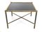 Vintage Square Brass and Black Opaline Glass Coffee Table attirbuted to Jacques Adnet, 1950s 1