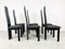 Black Wooden High Back Dining Chairs, 1980s, Set of 6 7