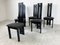 Black Wooden High Back Dining Chairs, 1980s, Set of 6 3