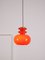 Mid-Century Red Glass & Brass Pendant Lamp 8