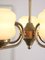 Lustre Mid-Century en Verre et Laiton Jaune 7