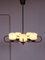 Mid-Century Yellow Glass & Brass 5-Arm Chandelier 10