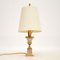 Lámpara de mesa francesa vintage de latón y cromo, Imagen 1