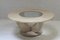 Round Travertine and Glass Coffee Table 5