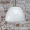 Mid-Century Industrial White Opaline Glass Ceiling Lamps with Brass Top 6