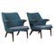 Danish Cabinetmaker Lounge Chairs in Teak and Wool from Kvadrat, 1950s, Set of 2 1