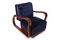 Dark Blue Velvet Lounge Chairs, 1930s, Set of 2 7