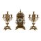 Golden Bronze Triptych Clock, Set of 3 1