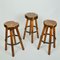 Bar Stools in Burr Wood, 1970s, Set of 3 3