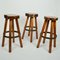 Bar Stools in Burr Wood, 1970s, Set of 3 4