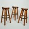 Bar Stools in Burr Wood, 1970s, Set of 3, Image 4