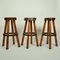 Bar Stools in Burr Wood, 1970s, Set of 3 5