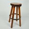 Bar Stools in Burr Wood, 1970s, Set of 3 14