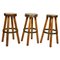 Bar Stools in Burr Wood, 1970s, Set of 3, Image 1