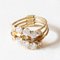Vintage 18k Yellow Gold Harem Ring with Brilliant Cut Diamonds. 1970s 12