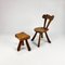 Brutalist Oak Side Chairs in the style of Alexaner Noll, 1950s, Set of 2 3