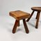 Brutalist Oak Side Chairs in the style of Alexaner Noll, 1950s, Set of 2 6