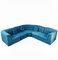 Mid-Century Blue Modular Sofa, 1970s, Set of 4 1