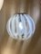 Transparente weiße Kugel Hängelampe aus Muranoglas von Simoeng 1