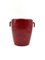 Brass and Red Parchment Cooler / Ice Bucket by Aldo Tura, Italy, 1960s 15