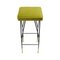 Mid-Century Italian Square Black Lacquered Iron and Lime Cotton Velvet Stool, Image 2