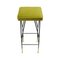 Tabouret Mid-Century Carré en Fer Laqué Noir et Velours de Coton Lime, Italie 2