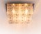 Large German Square Flush Mount Glass and Brass Ceiling Light from Limburg, 1960 2