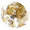 Soporte floral Sische Sputnik de cristal de Murano ámbar y latón, años 60, Imagen 1