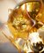 Soporte floral Sische Sputnik de cristal de Murano ámbar y latón, años 60, Imagen 5