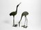 Large Decorative Cranes in Oxidized Brass, 1970s, Set of 2 2