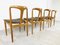 Oak Dining Chairs Model Juliane and Table by Johannes Andersen for Uldum Mobelfabrik, Denmark, 1960s, Set of 5 3