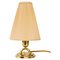 Brass Table Lamp with Fabric Shade, Vienna, 1950s 1