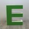 Lettera E vintage decorativa verde, anni '70, Immagine 2