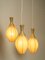 Cocoon Cascade Deckenlampe mit 3 großen Lampenschirmen, 1950er 6