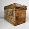 Caja de transporte de té japonesa vintage de madera, años 50, Imagen 9