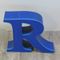 Lettera R vintage decorativa blu, anni '70, Immagine 3