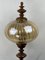 Large German Wood Turned Bobbin Table Lamp in Amber Glass, 1960s, Image 8